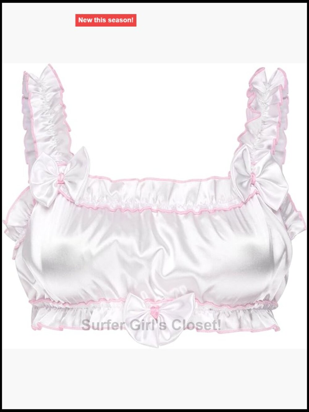 Silky Satin Lingerie Bralette - Ruffled Frilly Fitted - Picture 1 of 7
